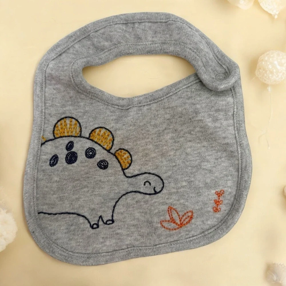 Dinosaur and Stripes Kids Bib Set - Gray, Green, Multicolor 3-pack Carters
